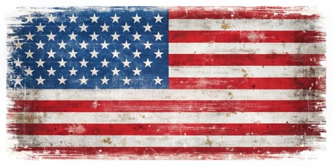 Fototapeta premium Vintage American Flag with Worn Texture, grunge , distressed , patriotic , usa