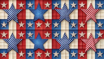 Fototapeta premium Patriotic Starburst, American Flag, Stars and Stripes, Fourth of July, Independence Day