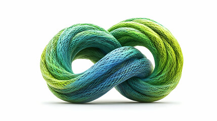 Abstract 3D Green Blue Twisted Net Illustration