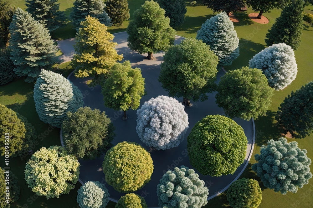 Aufkleber top down 3d tree visualization for digital illustrations architectural concepts and rendering projec