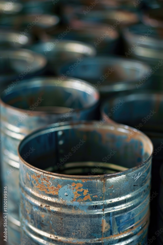 Poster a collection of metal cooking pots in a single frame, ideal for use as a background or for represent