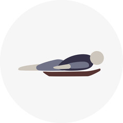Skeleton competition icon. Colorful sport sign. 