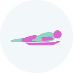 Skeleton competition icon. Colorful sport sign. 