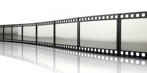 Curved Film Strip with Empty Frames, 3D Render, Blank Frames, Movie Film, Cinema , filmstrip , frame