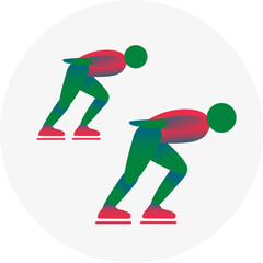 Short Track Speed Skating competition icon. Colorful sport sign. 