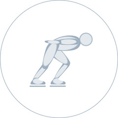 Speed skating competition icon.  Outline stroke.  