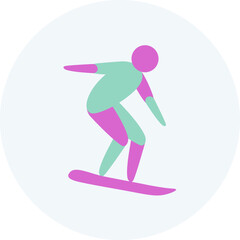 Snowboard competition icon. Colorful sport sign. 