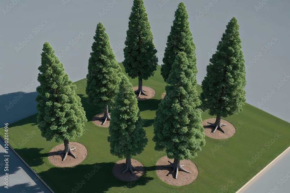 Aufkleber top down visualization of 3d tree models for art and design layouts