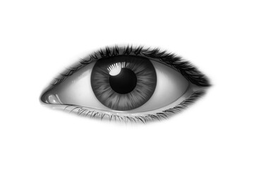 Beautiful woman's eyes with shadow on white isolated background