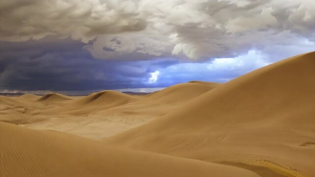 sandstorm with thunderus cumulonimbus type sluds forming from the raging dessert winds