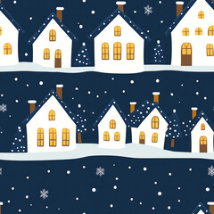 Fototapeta premium seamless pattern houses on black background
