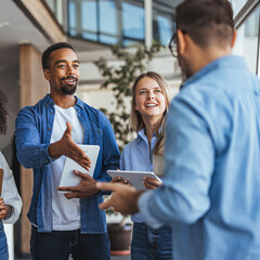 Diverse Team Engaged in a Positive Business Meeting