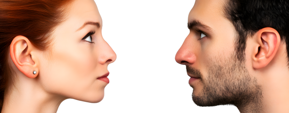 Deaf woman and man ear