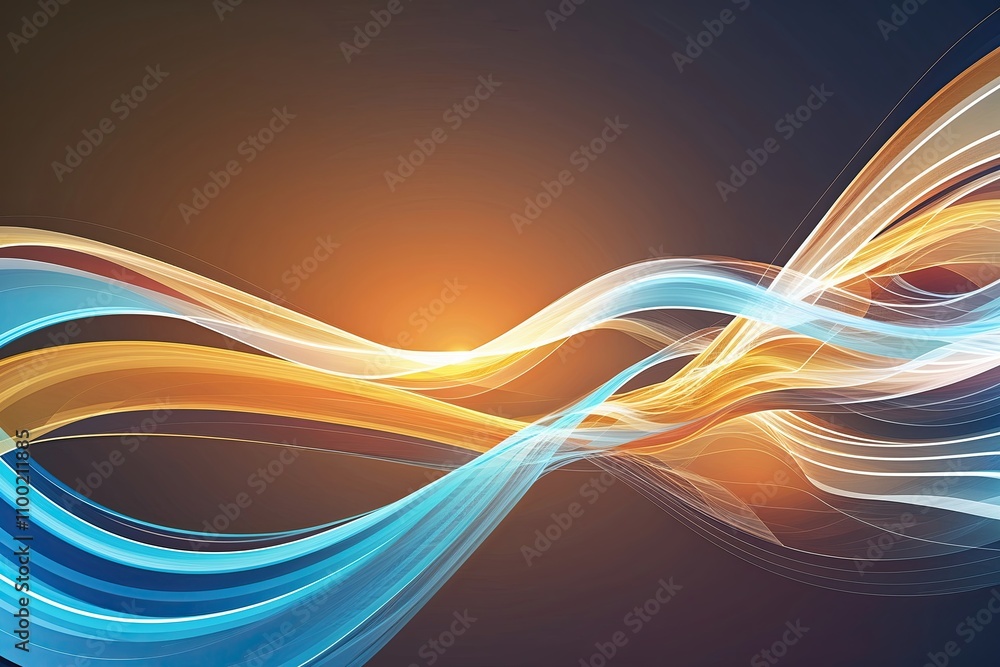 Poster energetic light wave design with dynamic background and flowing patterns