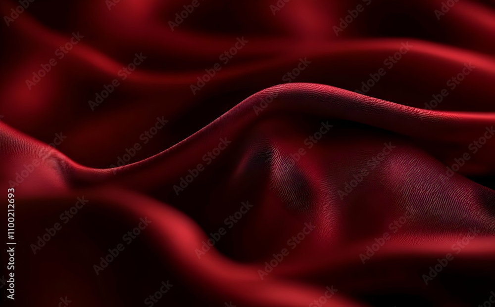 Aufkleber deep red fabric with soft, flowing folds and subtle texture, creating an elegant and luxurious backd