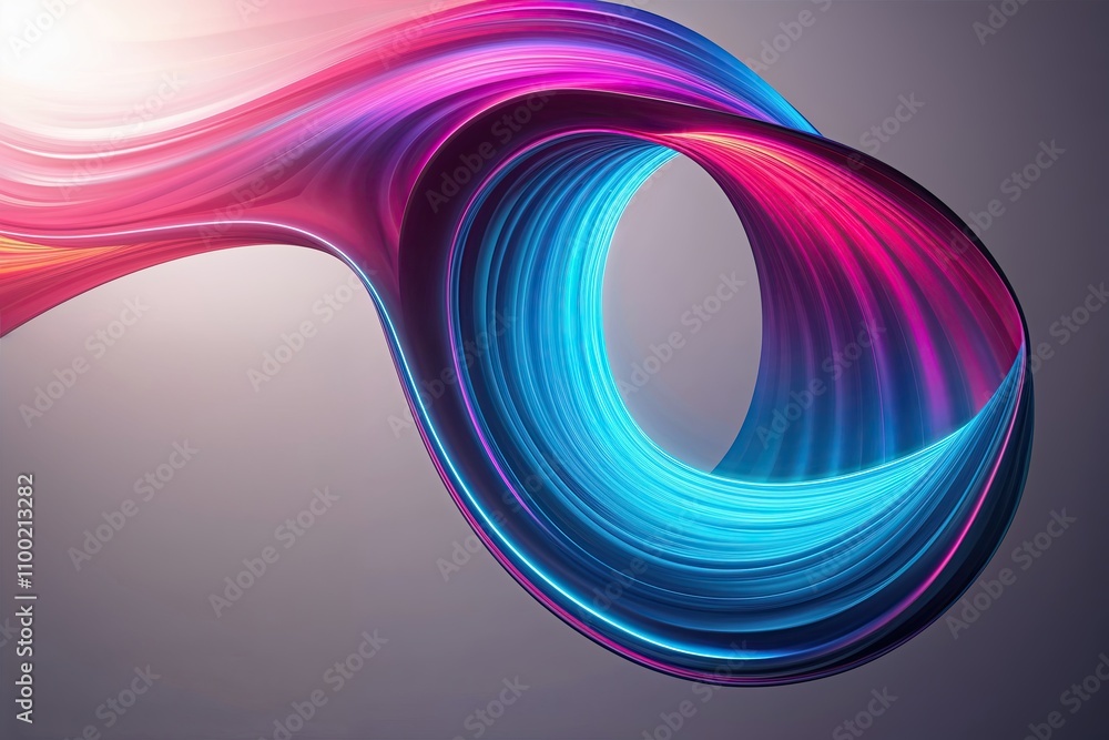 Poster modern wave design with colorful luminescence and fluid motion
