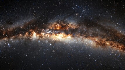 Obraz premium An awe-inspiring image of the Milky Way galaxy, featuring swirling galactic arms and sparkling stars in high resolution.