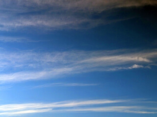 Cloudscape Fluffy White Clouds and Blue Sky Brooding for Background
