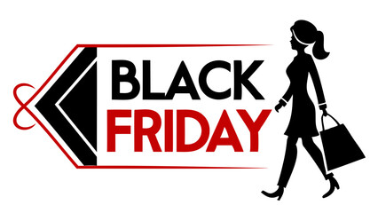 Black Friday typography silhouette vector illustration for icon, label, sticker, and social media post design elements