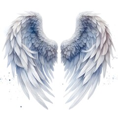 밝은 배경, 천사 날개, 수채화 (Bright background, angel wings, water colour)	