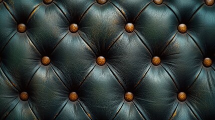 Fototapeta premium Luxurious vintage leather upholstery with button tufted pattern for elegant interior design