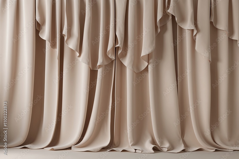 Poster elegant minimalist 3d render of soft beige textures with ruffles and folds for a stylish background