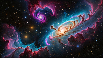 Colorful space galaxy cloud nebula