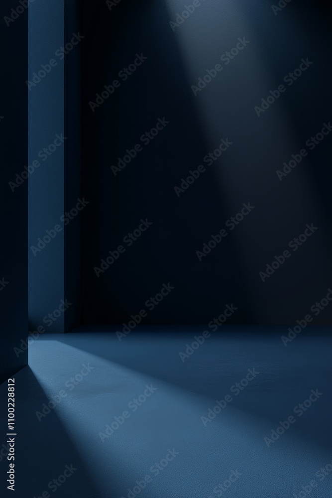 Poster exploring shadows in a dimly lit space creating a stunning interplay of light and darkness