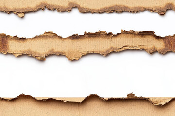 Fototapeta premium seamless of Close - up cardboard sheet of brown paper , isolated on white background, , copy space, copy space for text,