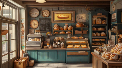 Describe a smalltown bakery that serves as a community hub, detailing the relationships formed over the shared love of bread