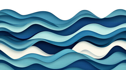 Obraz premium The image features a layered wave design in various shades of blue and white against a black background, creating a dynamic and fluid visual effect.