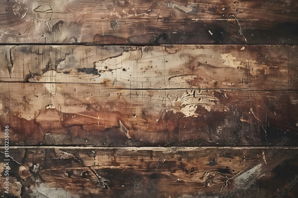 Poster rustic wooden plank background with natural texture and grain patterns for creative and artistic pro
