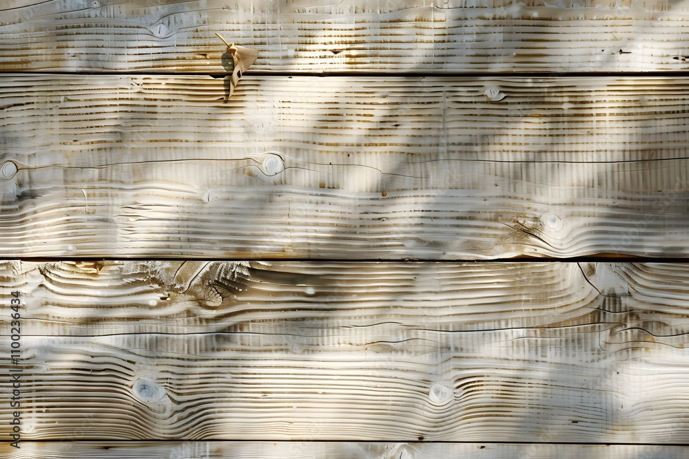 Poster Beautiful Close-Up of Natural Wooden Planks with Unique Grain Patterns and Soft Shadow Effects in Natural Light for Texture and Design Usage