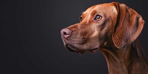 dog on a black background close-up Generative AI