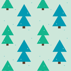 Obraz premium Christmas seamless pattern. Simple endless pattern with Christmas trees and snow. Repeating pattern for textiles, wrapping paper and prints on other products