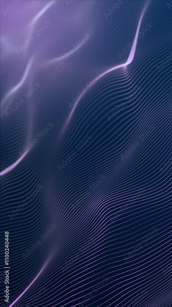 Aufkleber abstract digital lines wave background. digital particle cyber or technology background. animation s