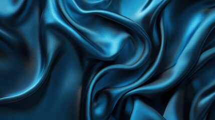 Fototapeta premium Smooth Blue Satin Fabric Texture Background for Design Use