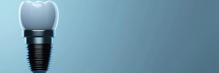 Close-up view highlights the intricate design of a dental implant and porcelain crown used for restorative dental procedures. Generative AI