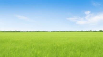Vibrant Green Field Under a Clear Blue Sky