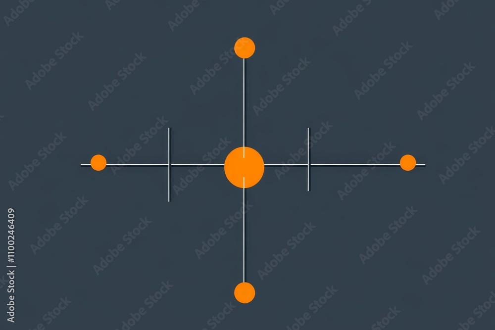 Poster A flat design showing an X-Y axis grid with a glowing point at the intersection