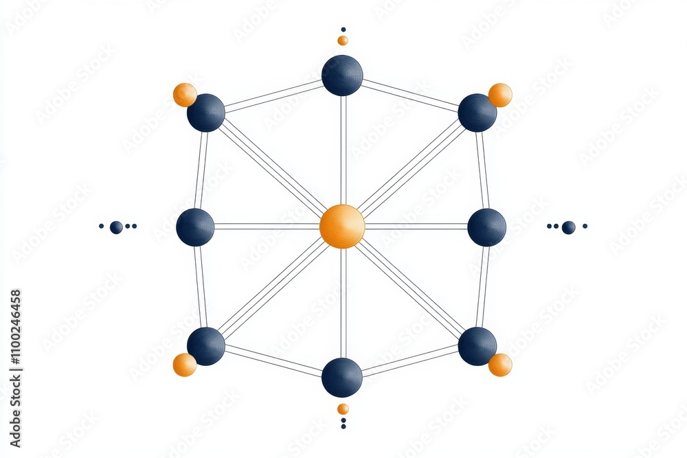 Poster A flat design showing an intersecting X and Y axis with labeled points, drawn in bold lines on white
