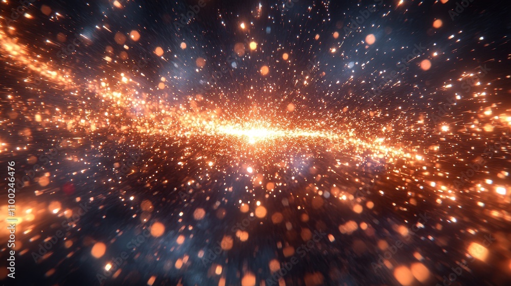 Poster cosmic explosion of light and energy outer space digital art vast universe abstract view exploration