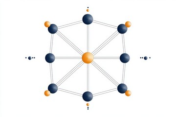 A flat design showing an intersecting X and Y axis with labeled points, drawn in bold lines on white