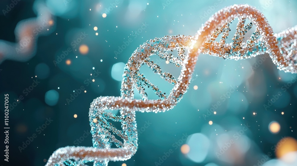 Poster a close up shot of a dna strand being analyzed by ai algorithms, representing the role of ai in pers