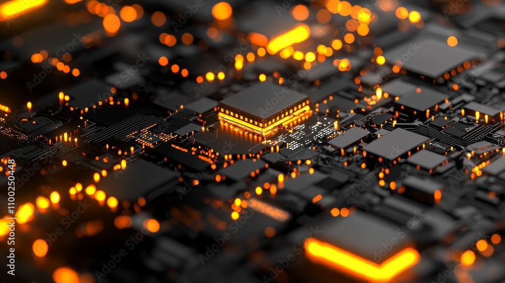 Poster exploring the intricate world of technology circuits digital landscape graphic imagery abstract view