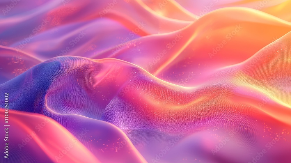 Poster vibrant colorful waves abstract visual digital art soft environment artistic viewpoint fluidity conc