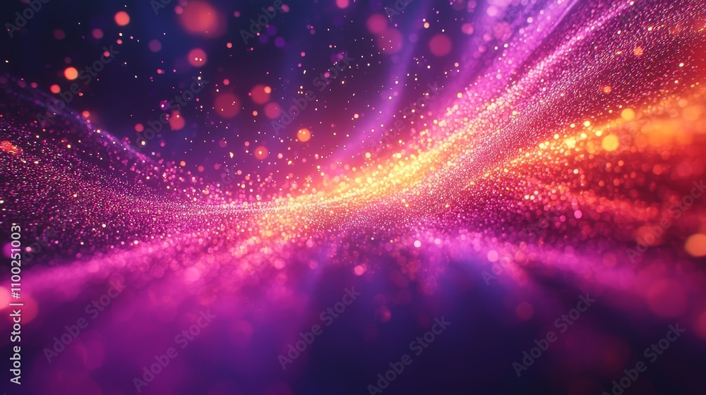 Poster dynamic light waves abstract art digital visualization colorful background creative perspective ener