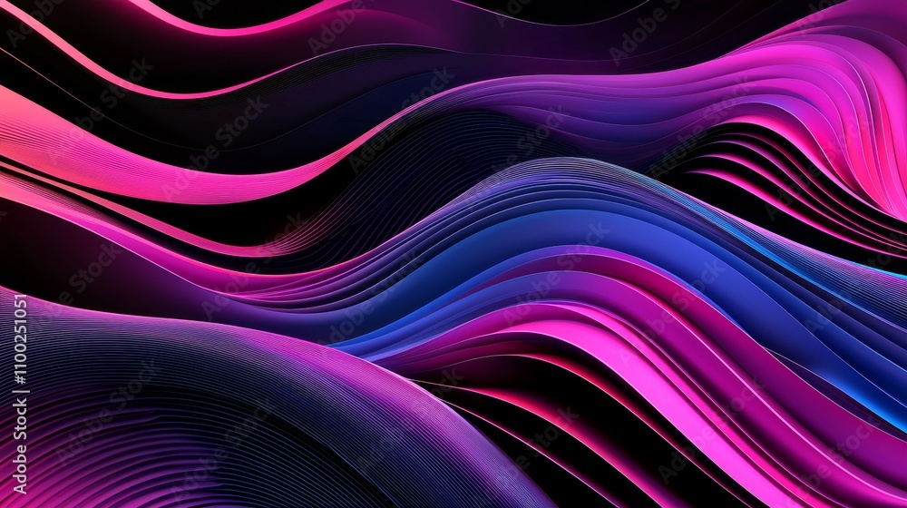 Poster dynamic wave patterns abstract art digital background vivid colors artistic perspective modern desig