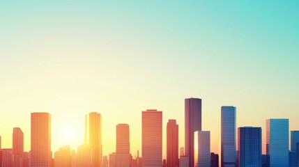A sunrise over a city, with the rising sun casting a warm glow on the silhouetted buildings, signifying a new day and fresh start.