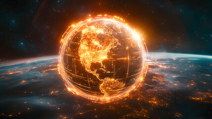 Obraz premium Glowing Earth 3D Illustration